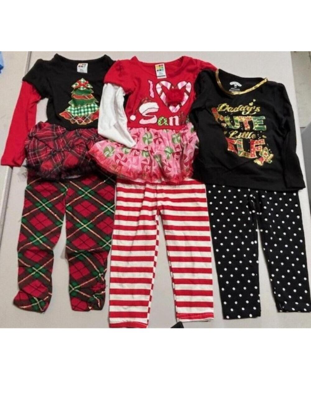 Healthtex 6 Pc Christmas Set Girls 24 mths Shirt & Leggings Tunic Pants Toddler